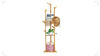 Bamboo Coat Stand Corner Clothes Rack Tree Hanger with 3 Storage Shelf