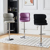 Set of 4 Black Velvet Bar Stools High Back Breakfast Kitchen Chair Bar Bistro
