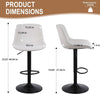 Ralex-chair Bar Stools Set of 2,Swivel Counter Height Barstools with Back,White