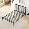 Double Size Heavy-Duty Metal Frame Modern Bed Frame w/Under-bed Storage