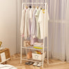 Black Metal Clothes Rail Rack Garment Stand Corner Open Wardrobe with Shelf