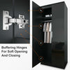 Black 2 Door High Gloss Wardrobe Bedroom Set Furniture Storage with Hanging Rail