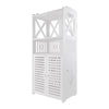 4 Tier Bathroom Storage Cabinet 2 Door Cupboard Free Standing Rack Unit White