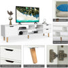 Modern TV Stand with 1 Door and 4 Shelves 2 Drawers Wood Entertainment Nckspafqf