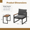 3Pcs Outdoor Conversation Set Garden Patio Furniture Chair Table Set w/Cushions