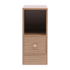 Slim Tall Bedside Table Cabinet with Drawer & Storage Space for Bedroom