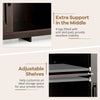Buffet Storage Cabinet Farmhouse Sideboard w/9-Bottle Wine Rack Brown