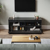 High Gloss Black TV Stand Cabinet Unit 2 Door Sideboard with LED Lights 120cm