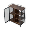Industrial Wooden Cabinet Storage Sideboard Mesh Door Kitchen Hallway Organizer