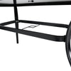Dining Table Outdoor Garden Patio Tables Metal Frame Glass Top with Parasol Hole