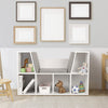 Kids Bookcase Storage Cushioned Reading Seat Shelving Unit Six Cubes Organiser