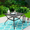 Metal Garden Bistro Table Outdoor Table Patio Furniture Table With Umbrella Hole
