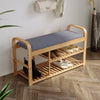Bamboo Wooden Hallway Bench Shoe Storage Rack With Cushion Seat Stool Shoe Shelf
