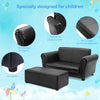 Kids Sofa Set 2-Seat Children Couch PVC Leather Upholstered Armchair Lounge Dark