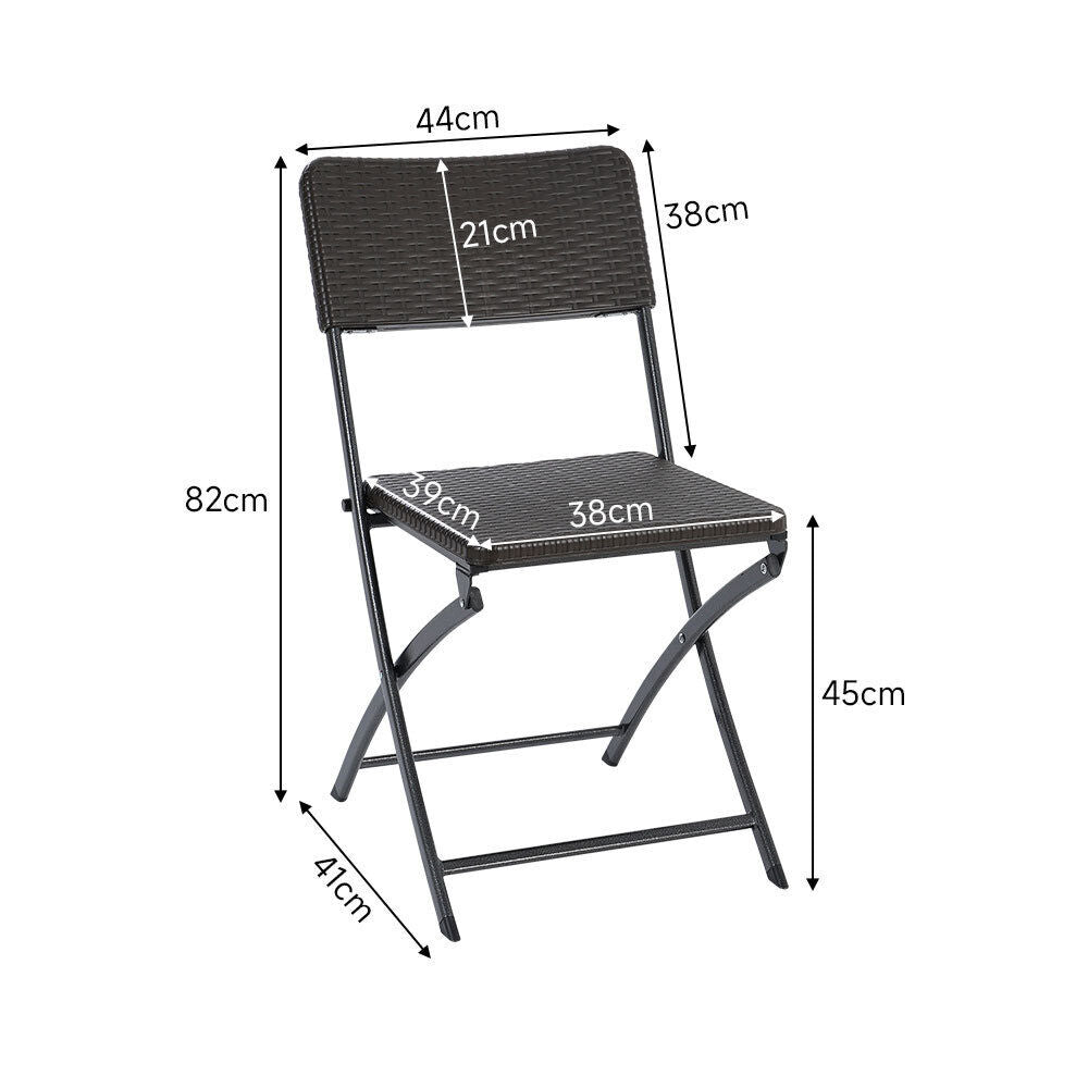 Rattan Garden Dining Table and Chairs Set Folding Camping BBQ Picnic Table Bench