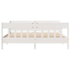 Bed Frame with Headboard White 180x200 King Solid Wood Pine Z5K1