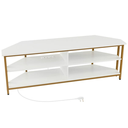 55” Media Entertainment Center Corner TV Stand for TVs up to 60” TV