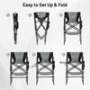 Camping Chair 116 cm Tall Directors Chair w/Bottom Mesh Bag & Storage Pocket