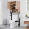 Over The Toilet Storage Cabinet Bathroomw/Adjustable Bottom Bar-Natural