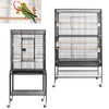 Medium Large Bird Cage Iron Birdcage Playtop Perch Stand Bottom Tray + 4 Roller