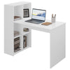 Computer Desk Corner Study Writing Table Workstation with 6 Open Compartments