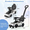 Kids Sliding Walking Car 3-in-1 Ride on Push Car w/2 Universal Wheels-White