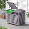 Wheelie Bin Storage Shed Double Wooden Dustbin Store Garden Outdoor w/Door&Lid