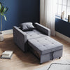 Folding Sofa Bed Fabric Grey Sleeper Pull Out Convertible Arm Chair Adjustable