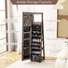 360° Rotating Jewelry Armoire Lockable Standing Jewelry Organizer Cabinet w/Mirr