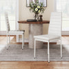 Set of 2 Dining Chairs PULeather Padded Seat High Back Metal Legs Home Furniture