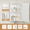 Smilesun Wall-Mounted Corner LED Bathroom Cabinet w/Mirror Door&Shelve 29*40*60