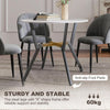 Dining Table Round 90cm Gloss White Top Black Metal Legs Modern Kitchen Room