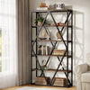 71'' Tall Industrial Bookshelf, 6-Tier Freestanding Open Bookcase w/ Metal Frame