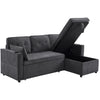 L-Shaped Sofa Bed 3 Seater Couch Pull Out Sectional Couch Bed Corner Sofa Grey