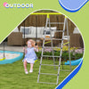 4-in-1 Garden Swing Set with Two Swings, Climber, Climbing Net, for Outdoors