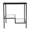 Square Tempered Glass Side Table Coffee Table Nightstand Living Room Bedroom