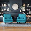Velvet Tub Chair Armchair Club Chair for Dining Living Room Cafe Hotel Wood Legs