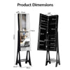 LED Sanding Mirror Jewelry Cabinet Makeup Vanity Armoire Jewelry Organizer Black