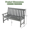 Outdoor Garden Bench All-Weather HDPE Patio Chair Ergonomic Loveseat Grey