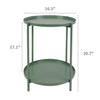 Accent Metal Side Table 2 Layer Sofa End Coffee Tray Snack Table for Living Room