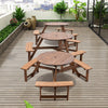 Indoor Outdoor Wooden Picnic Table Bench Garden Patio Pub Chair 6 Seats