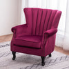 Occasional Oyster Wing Chair High Back Velvet Fabric Tub Armchair Fireside Room