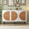 Buffet Storage Cabinet with Rattan Decorating Living Room Wood Kitchen Sideboard