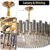 Super Bright Crystal Ceiling Light Height Adjustable Pendant Chandelier Lights