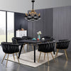 Velvet Dining Chair with Door Knocker Ring Windsor Dressing Room Chair 1/2/4/6