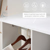 Mobile Open Wardrobe Storage Shelves w/6 Wheels Clothes Hanging Rail White