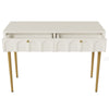 White Dressing Table Bedroom Chest Of Drawers Console Table with Metal Legs