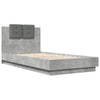 Bed Frame with Headboard and LED Lights Concrete Grey 90x190 cm Single vidaXL