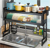 Space Saving Over The Sink Dish Drying Rack with Cover 2 Tier Dish Drainer Ddwcn