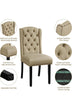 Dining Chairs Set of 2 Button Tufted Upholstered Dining Chairs with Wing Design